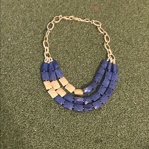 Stella & Dot Navy and Gold Statement Necklace